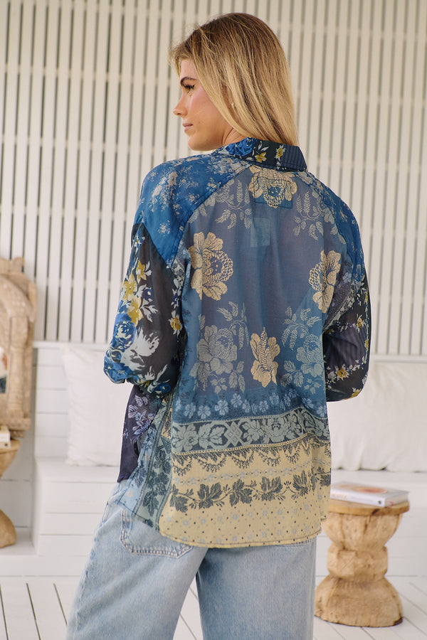 Flower Patch Top- Indigo Combo~ Free People