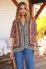 Border batik Top- Chestnut ~ Free People