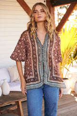 Border batik Top- Chestnut ~ Free People