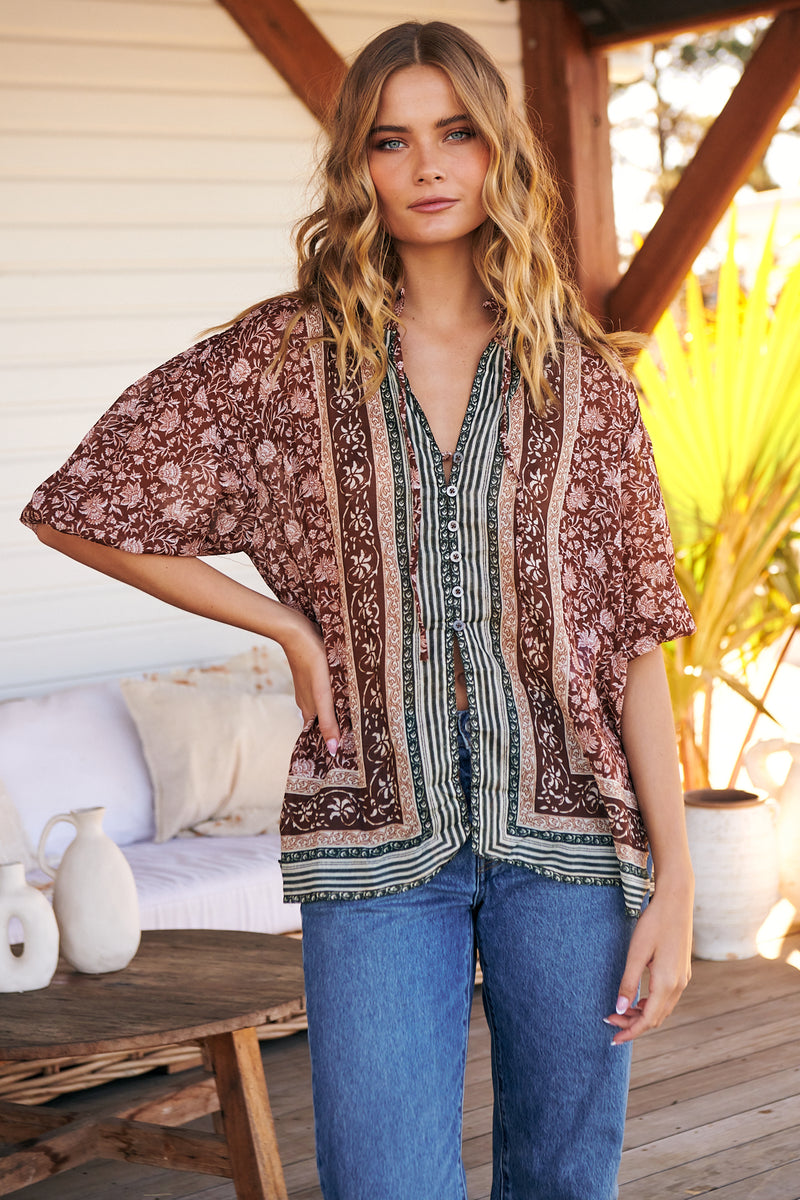 Border batik Top- Chestnut ~ Free People