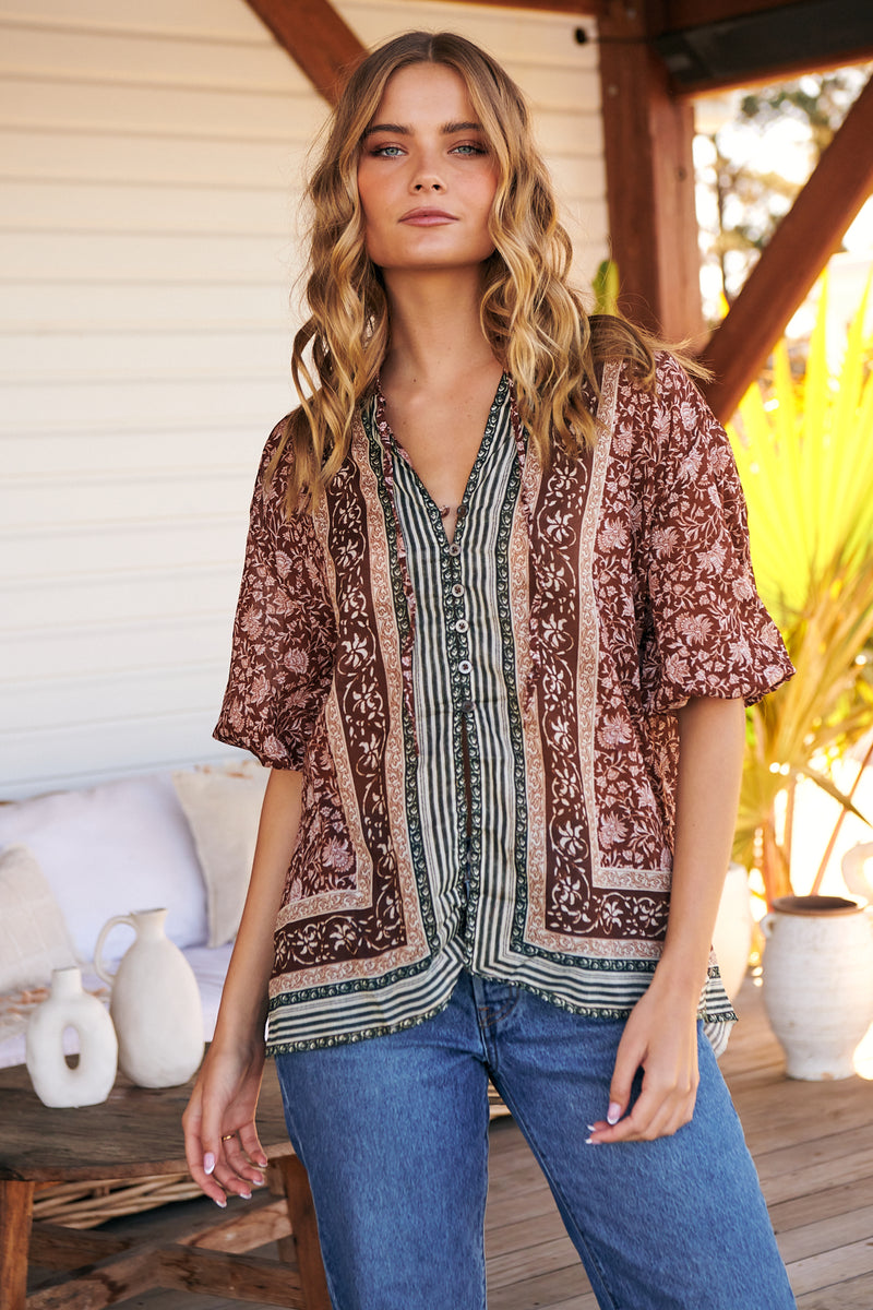 Border batik Top- Chestnut ~ Free People