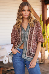 Border batik Top- Chestnut ~ Free People