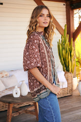 Border batik Top- Chestnut ~ Free People