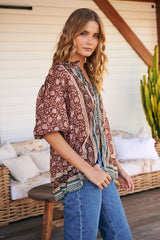 Border batik Top- Chestnut ~ Free People