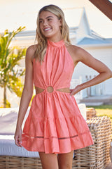 Olivia Mini Dress Coral -  Valli