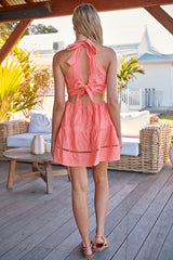 Olivia Mini Dress Coral -  Valli