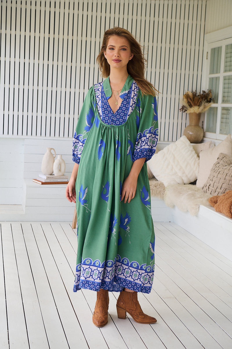 Boheme Midi Dress - Bluebird