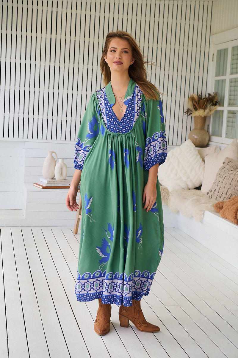 Boheme Midi Dress - Bluebird