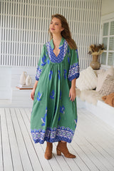 Boheme Midi Dress - Bluebird