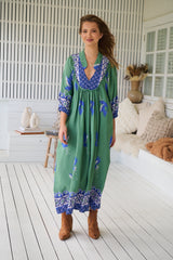 Boheme Midi Dress - Bluebird