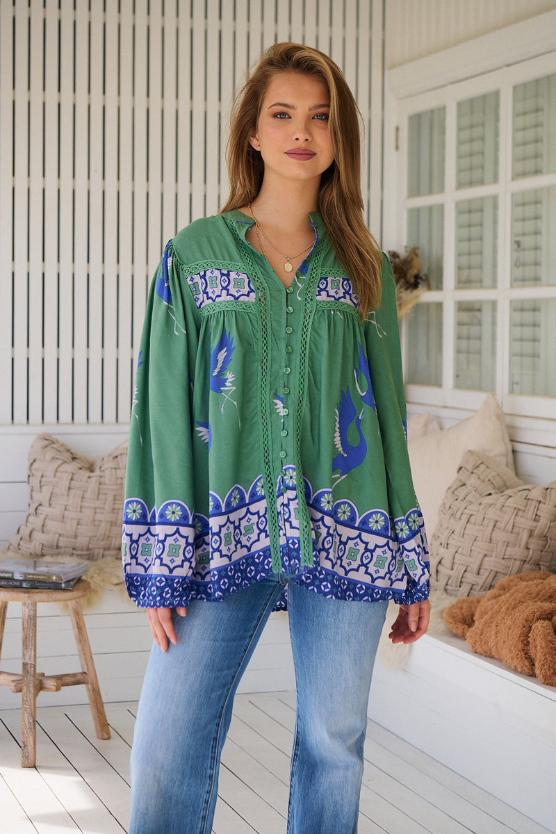 Bee Blouse - Bluebird