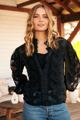 Victoriana Lace Blouse- Black ~ Ministry of Style