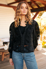 Victoriana Lace Blouse- Black ~ Ministry of Style