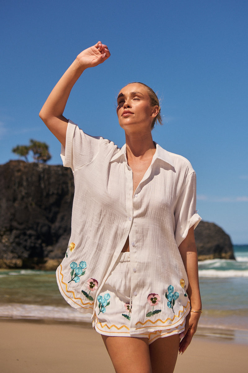 Flora Shorts - Etherea Embroidered