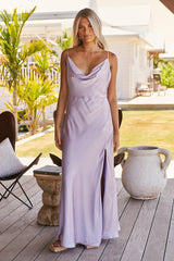 Calista Cowl Neck Lavender Midi Dress ~ Ministry of Style