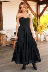 Sundrenched Solid Maxi Dress- Black ~ Free People