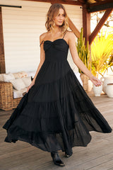 Sundrenched Solid Maxi Dress- Black ~ Free People