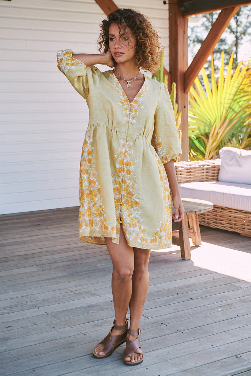 Jayme Mini Dress - Daylilies