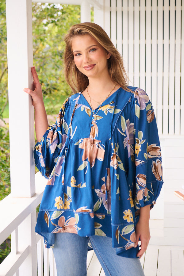 Adela Blouse -  Georgia Blue