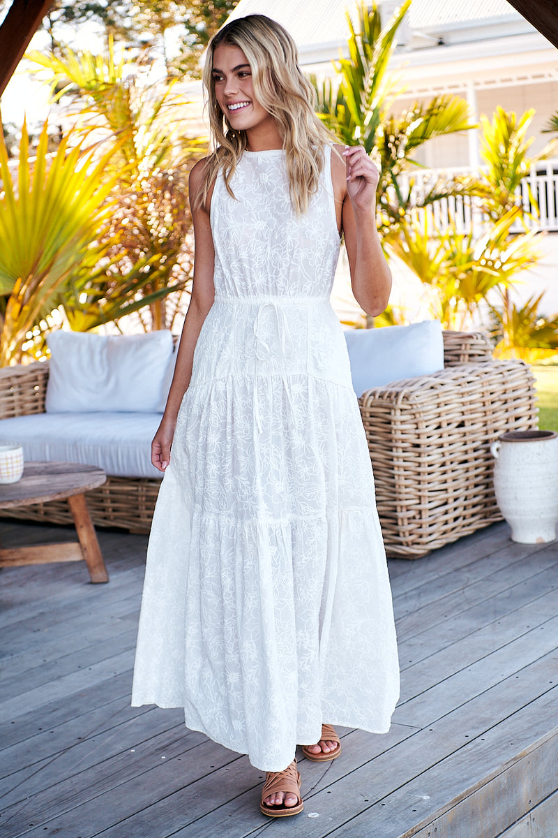 Mylah Dress - White Wild Flower