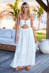 Zayla Maxi Dress  - White Wild Flower