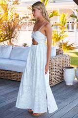 Zayla Maxi Dress  - White Wild Flower
