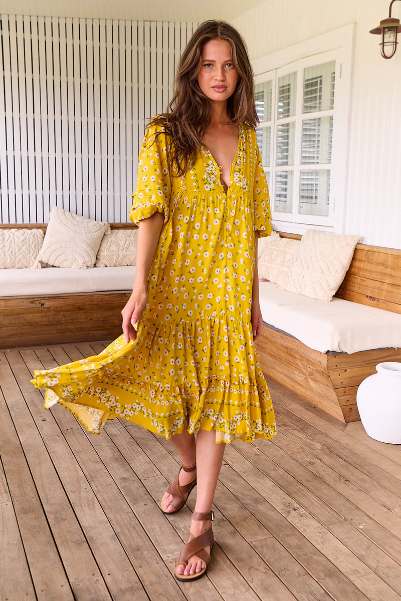 Monday Midi Dress - Sunshine Daisy