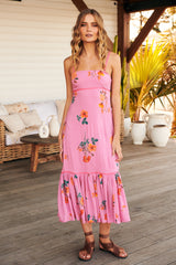 Rosie Posie Midi Dress- Grapefruit ~ Free People