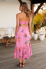 Rosie Posie Midi Dress- Grapefruit ~ Free People