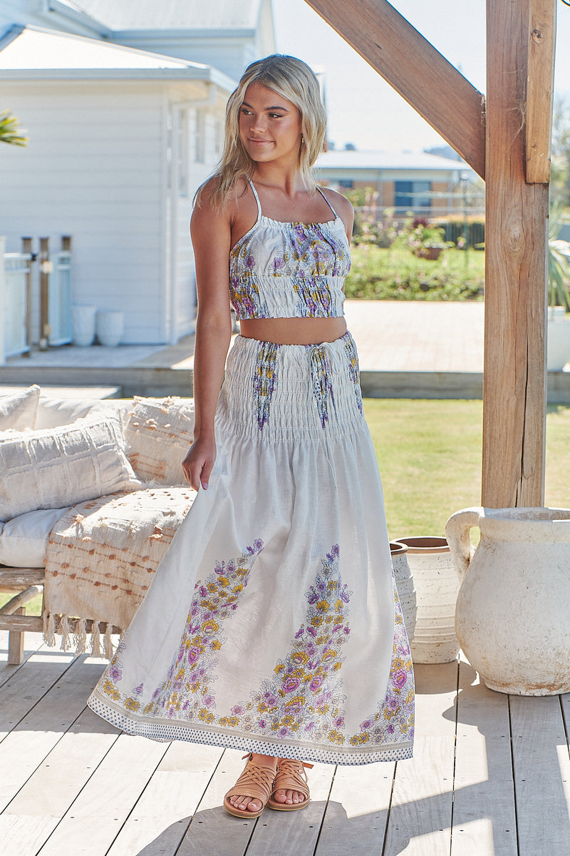 Aurelia Skirt - White Daylilies