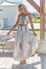 Aurelia Skirt - White Daylilies