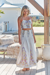 Aurelia Skirt - White Daylilies