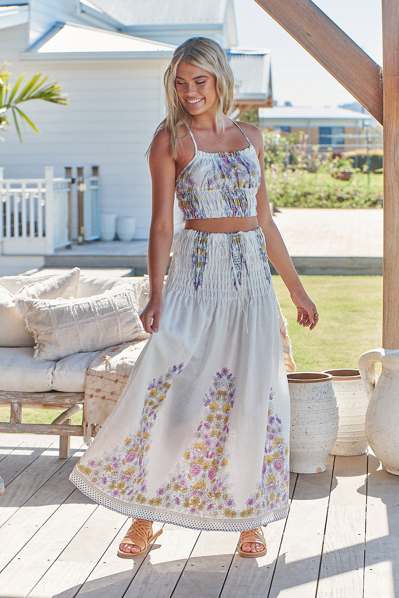 Aurelia Skirt - White Daylilies