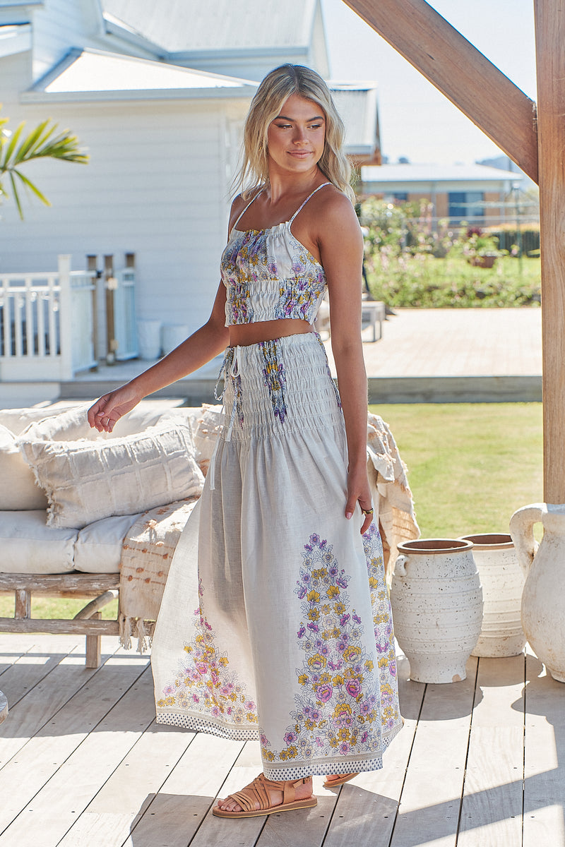 Aurelia Skirt - White Daylilies