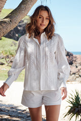 Botanic Fields Blouse -Ivory  ~ MOS the label