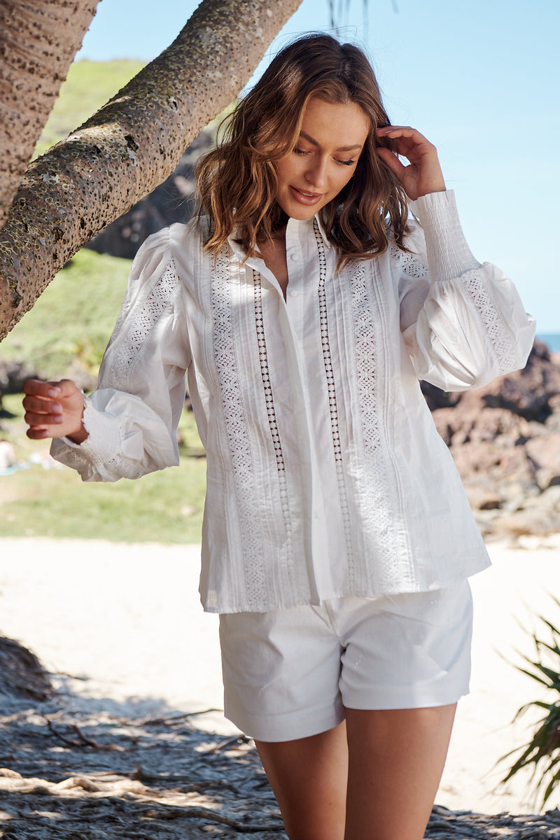 Botanic Fields Blouse -Ivory  ~ MOS the label