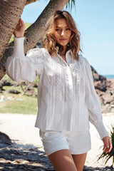 Botanic Fields Blouse -Ivory  ~ MOS the label