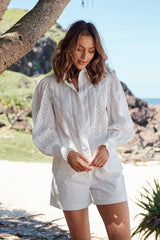 Botanic Fields Blouse -Ivory  ~ MOS the label