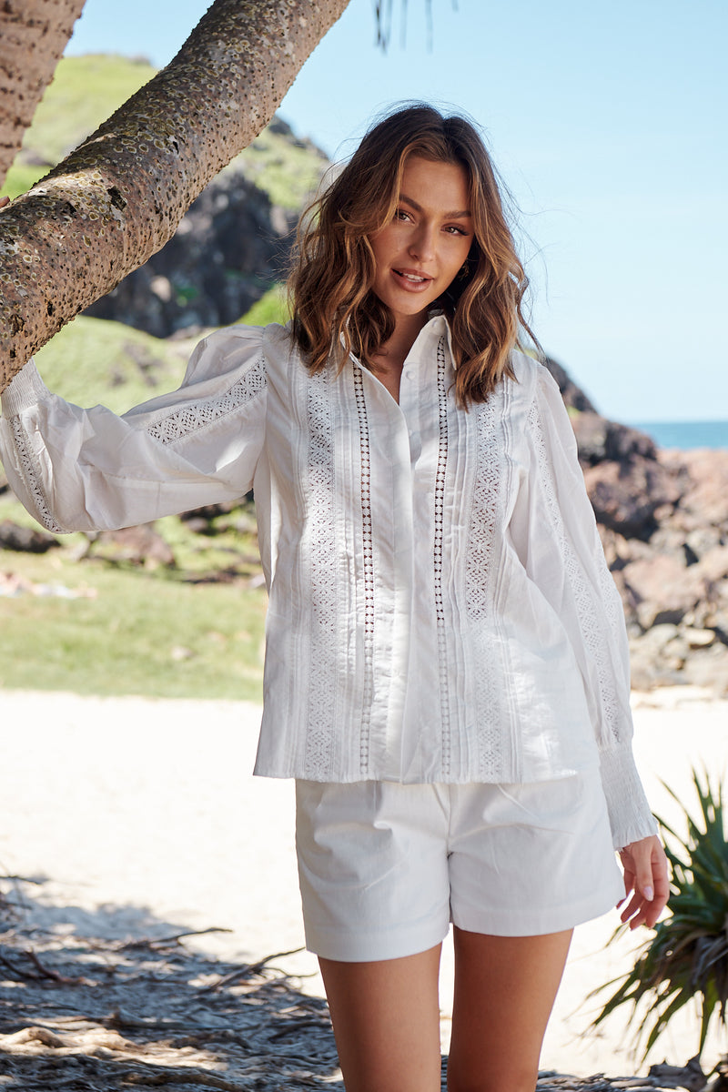 Botanic Fields Blouse -Ivory  ~ MOS the label