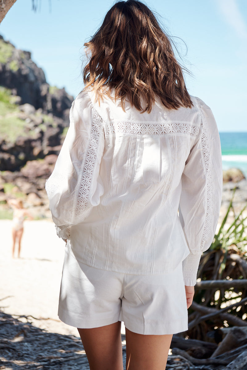 Botanic Fields Blouse -Ivory  ~ MOS the label