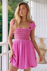 Tory Embroidered Mini Dress - Island Flower- Free People