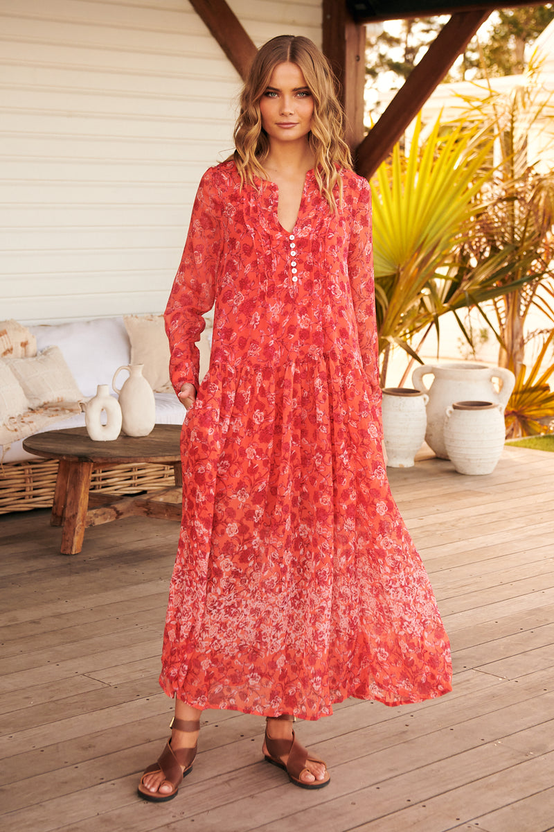 See It Through Dress- Coral ~ Free People