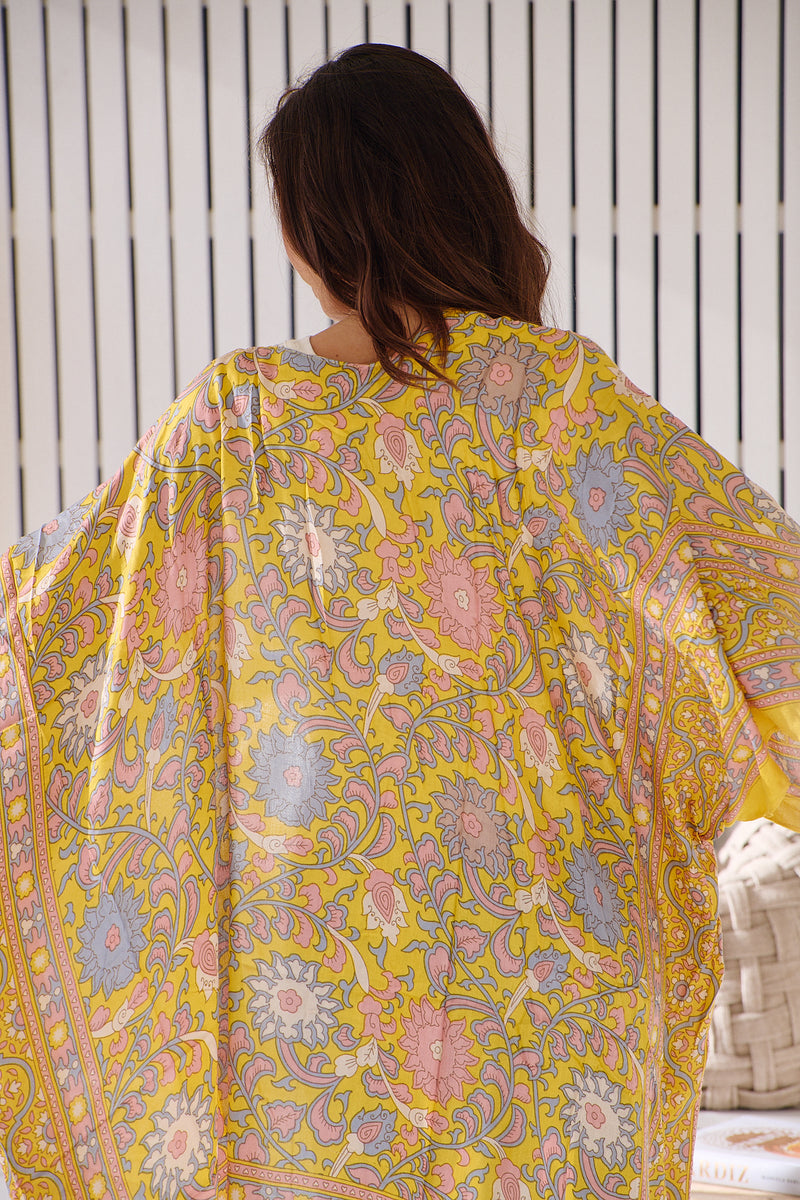 Magic Dance Border Print Kimono- Mellow Yellow ~ Free People
