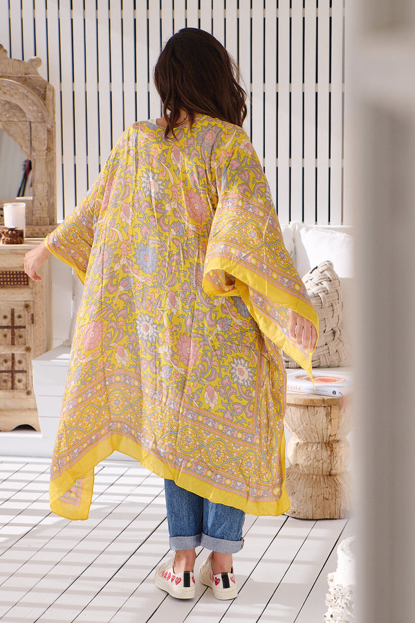 Magic Dance Border Print Kimono- Mellow Yellow ~ Free People