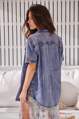 The Short Of It Denim Top -Orchard~ Free People