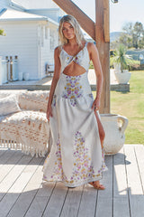 Bianca Maxi Dress -  White Daylilies