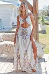 Bianca Maxi Dress -  White Daylilies