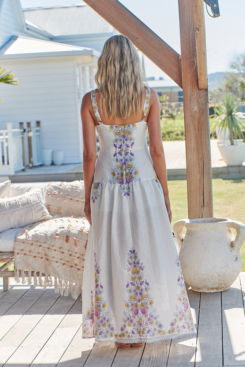 Bianca Maxi Dress -  White Daylilies