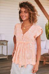 Ella top -  Peach Island