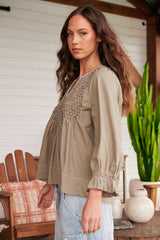 Kaia Blouse -Olive Cargo - Odd Molly